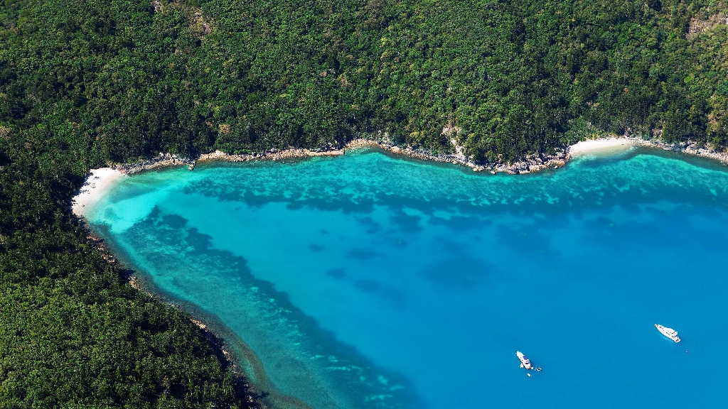 Aerial view Whitehaven Beach